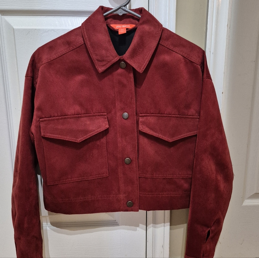 Faux Suede Crop Jacket